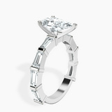 9ct White Gold Gizele Tapered Side Stone Lab Diamond Ring standing product image one