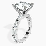 10kt White Gold Gizele Tapered Side Stone Lab Diamond Ring standing product image one