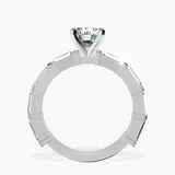 10kt White Gold Gizele Tapered Side Stone Lab Diamond Ring side right image one