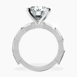 10kt White Gold Gizele Tapered Side Stone Lab Diamond Ring side right image one