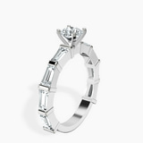 10kt White Gold Gizele Tapered Side Stone Lab Diamond Ring standing product image one