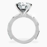10kt White Gold Gizele Tapered Side Stone Lab Diamond Ring side right image one