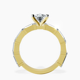 18kt Yellow Gold Gizele Tapered Side Stone Lab Diamond Ring side right image one