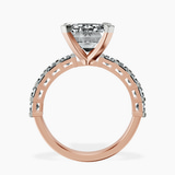 10kt Rose Gold Keziah Side Stone Princess Lab Diamond Ring side right image one