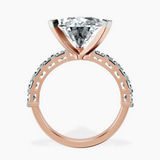 10kt Rose Gold Keziah Side Stone Princess Lab Diamond Ring side right image one