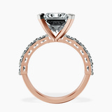 18kt Rose Gold Keziah Side Stone Princess Lab Diamond Ring side right image one