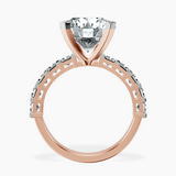 10kt Rose Gold Keziah Side Stone Princess Lab Diamond Ring side right image one