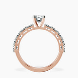 10kt Rose Gold Keziah Side Stone Princess Lab Diamond Ring side right image one