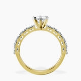 18kt Yellow Gold Keziah Side Stone Princess Lab Diamond Ring side right image one