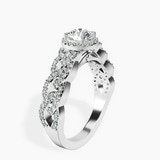 14kt White Gold Imperiella Halo Celtic Knot Lab Diamond Ring standing product image one