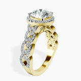 10kt Yellow Gold Imperiella Halo Celtic Knot Lab Diamond Ring standing product image one