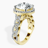 10kt Yellow Gold Imperiella Halo Celtic Knot Lab Diamond Ring standing product image one