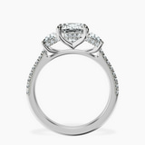 Platinum Lavinia Three Stone Trapezoid Lab Diamond Ring side right image one