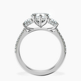Platinum Lavinia Three Stone Trapezoid Lab Diamond Ring side right image one