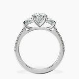 14kt White Gold Lavinia Three Stone Trapezoid Lab Diamond Ring side right image one