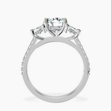 14kt White Gold Lavinia Three Stone Trapezoid Lab Diamond Ring side right image one