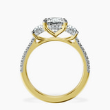18ct Yellow Gold Lavinia Three Stone Trapezoid Lab Diamond Ring side right image one