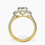14ct Yellow Gold Lavinia Three Stone Trapezoid Lab Diamond Ring side right image one