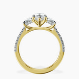 18ct Yellow Gold Lavinia Three Stone Trapezoid Lab Diamond Ring side right image one