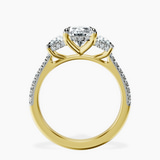 18ct Yellow Gold Lavinia Three Stone Trapezoid Lab Diamond Ring side right image one