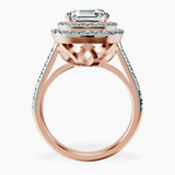 18kt Rose Gold Arya Double Halo Lab Diamond Ring side right image one