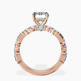14kt Rose Gold Enchanted Bliss Side Stone Lab Diamond Ring side right image one