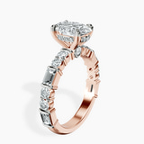 18kt Rose Gold Enchanted Bliss Side Stone Lab Diamond Ring standing product image one