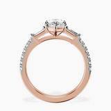 14kt Rose Gold Opalina Charm Side Stone Lab Diamond Ring side right image one