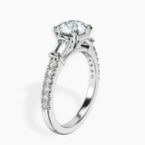 10kt White Gold Opalina Charm Side Stone Lab Diamond Ring standing product image one