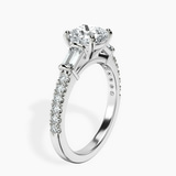 14kt White Gold Opalina Charm Side Stone Lab Diamond Ring standing product image one