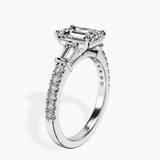 10kt White Gold Opalina Charm Side Stone Lab Diamond Ring standing product image one