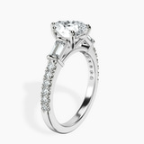 18kt White Gold Opalina Charm Side Stone Lab Diamond Ring standing product image one