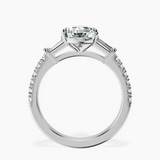 14kt White Gold Opalina Charm Side Stone Lab Diamond Ring side right image one