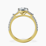 10kt Yellow Gold Opalina Charm Side Stone Lab Diamond Ring side right image one
