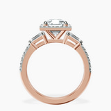 18kt Rose Gold Liora Cascade Halo Lab Diamond Ring side right image one