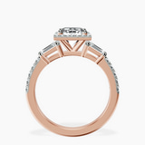 10kt Rose Gold Liora Cascade Halo Lab Diamond Ring side right image one