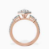 18ct Rose Gold Liora Cascade Halo Lab Diamond Ring side right image one