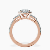 10kt Rose Gold Liora Cascade Halo Lab Diamond Ring side right image one