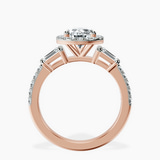 18kt Rose Gold Liora Cascade Halo Lab Diamond Ring side right image one