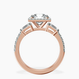 18kt Rose Gold Liora Cascade Halo Lab Diamond Ring side right image one