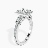 14ct White Gold Liora Cascade Halo Lab Diamond Ring standing product image one