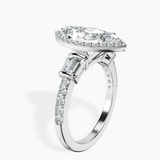14kt White Gold Liora Cascade Halo Lab Diamond Ring standing product image one