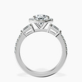 14ct White Gold Liora Cascade Halo Lab Diamond Ring side right image one
