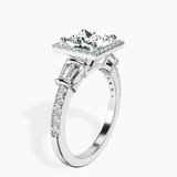 9ct White Gold Liora Cascade Halo Lab Diamond Ring standing product image one