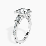 14kt White Gold Liora Cascade Halo Lab Diamond Ring standing product image one