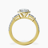 14ct Yellow Gold Liora Cascade Halo Lab Diamond Ring side right image one