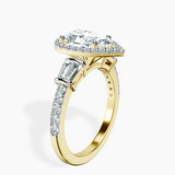 14ct Yellow Gold Liora Cascade Halo Lab Diamond Ring standing product image one