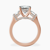 14kt Rose Gold Astrid Three Stone Trapezoid Lab Diamond Ring side right image one