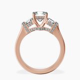 14kt Rose Gold Astrid Three Stone Trapezoid Lab Diamond Ring side right image one