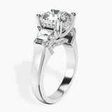 Platinum Astrid Three Stone Trapezoid Lab Diamond Ring standing product image one